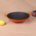 container transport cast iron wok with ears